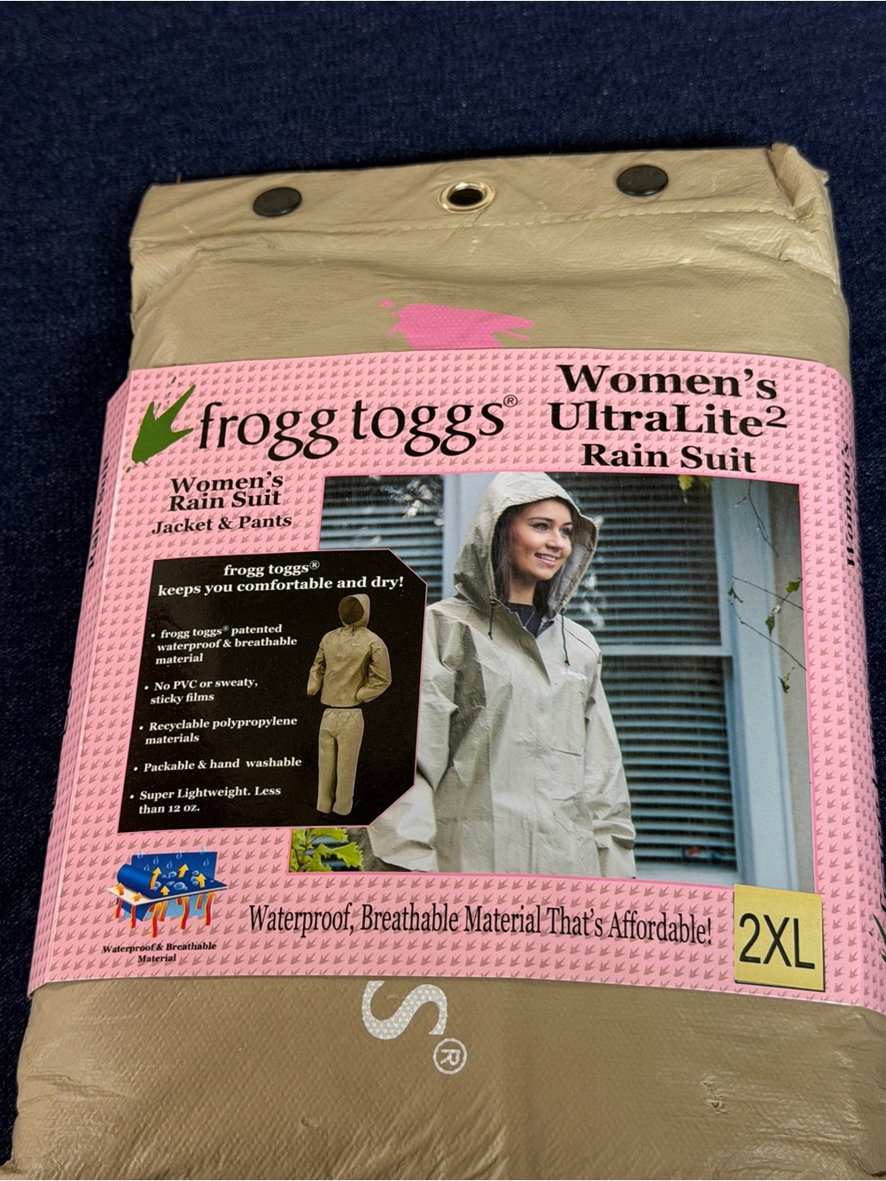 NEW Frogg Toggs UltraLite2 Women’s Rain Suit 2XL Waterproof Packable Khaki - Picture 2 of 6